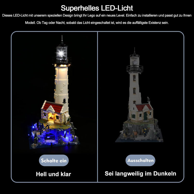 Led Licht Set für Lego Motorisierter Leuchtturm, Fernbedienung Dekorationsbeleuchtungsset für Lego 2