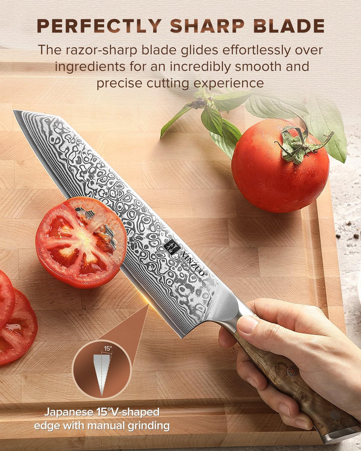 XINZUO Damaststahl 21cm Kiritsuke Kochmesser -Schärfe und Haltbarkeit Damaszener Stahl Küchen Chefme