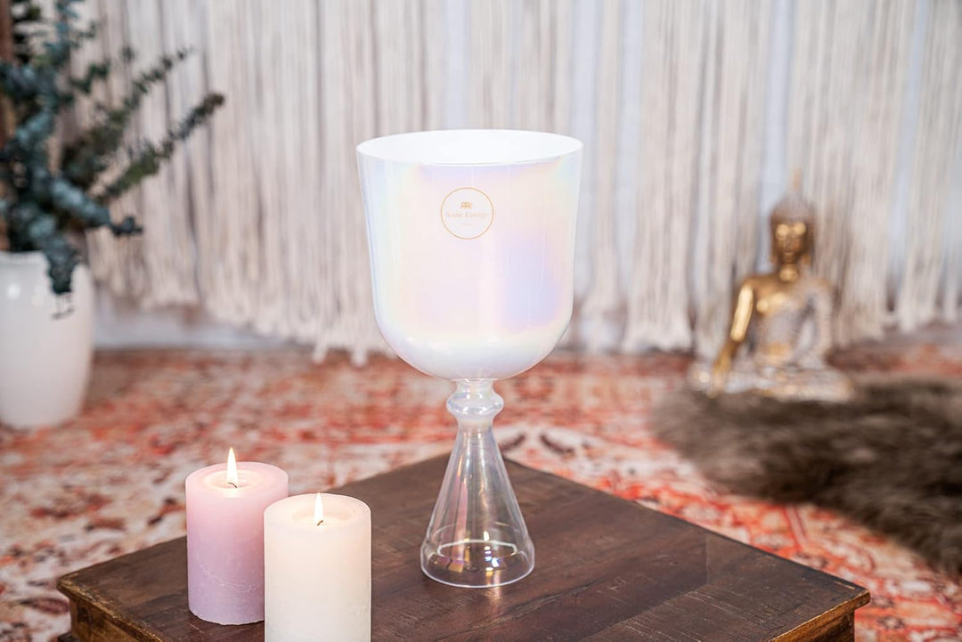 Sonic Energy leichtgewichtiger 6,75" Kristallklangkelch – 440 Hz, Ton C4, Wurzelchakra – Für Meditat