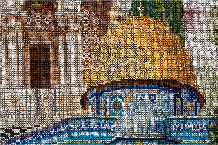 Thea Gouverneur - Kreuzstich-Set - Jerusalem Irael - Aida Schwarz - 18 Count - Für Erwachsene - 533.