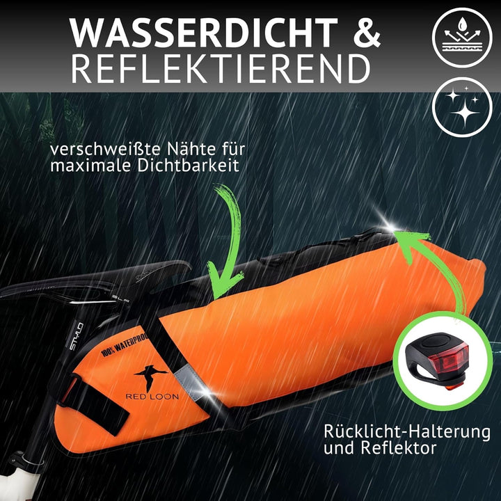 Red Loon Fahrrad Satteltasche Fahrradsitz Tasche Backloader Bike Packing - 15Ltr - wasserdicht reiss