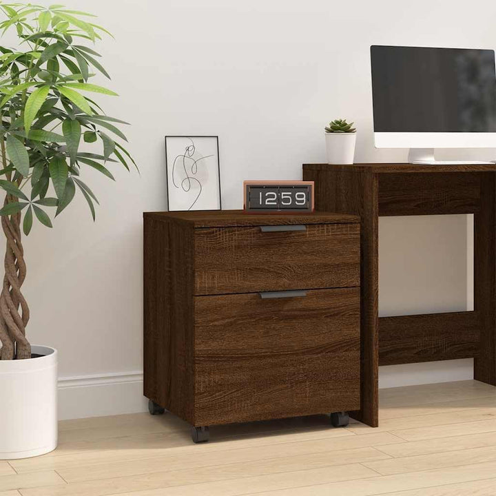 vidaXL Aktenschrank Mobil mit Rollen, Rollschrank Rollcontainer für Büro, Büroschrank mit viel Staur