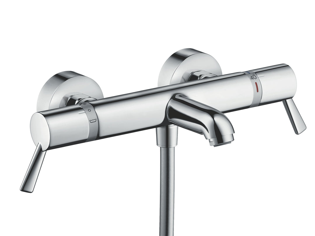 hansgrohe Ecostat Comfort Care Aufputz Wannenthermostat, für 2 Funktionen, extra lange Griffe, Chrom
