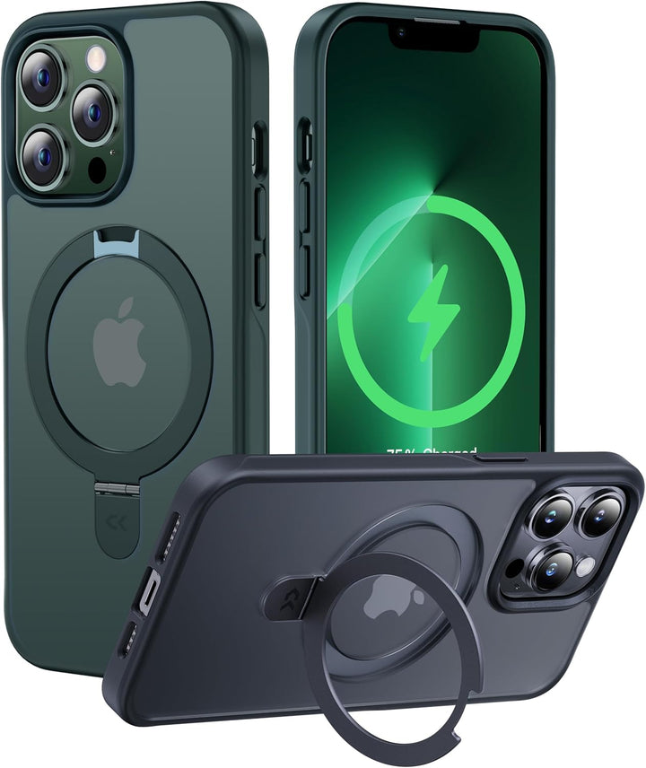 CASEKOO Magic Stand für iPhone 13 Pro Hülle für MagSafe [Militärschutz] [Unsichtbarer Ständer] Stoss
