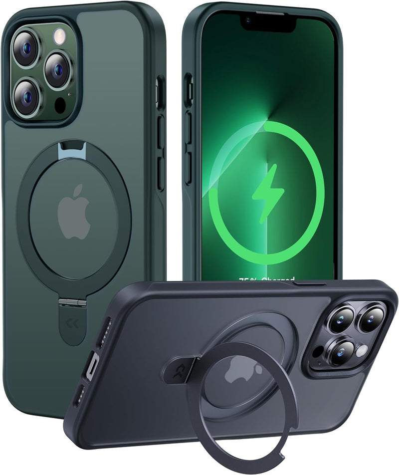 CASEKOO Magic Stand für iPhone 13 Pro Max Hülle für MagSafe [Militärschutz] [Unsichtbarer Ständer] S