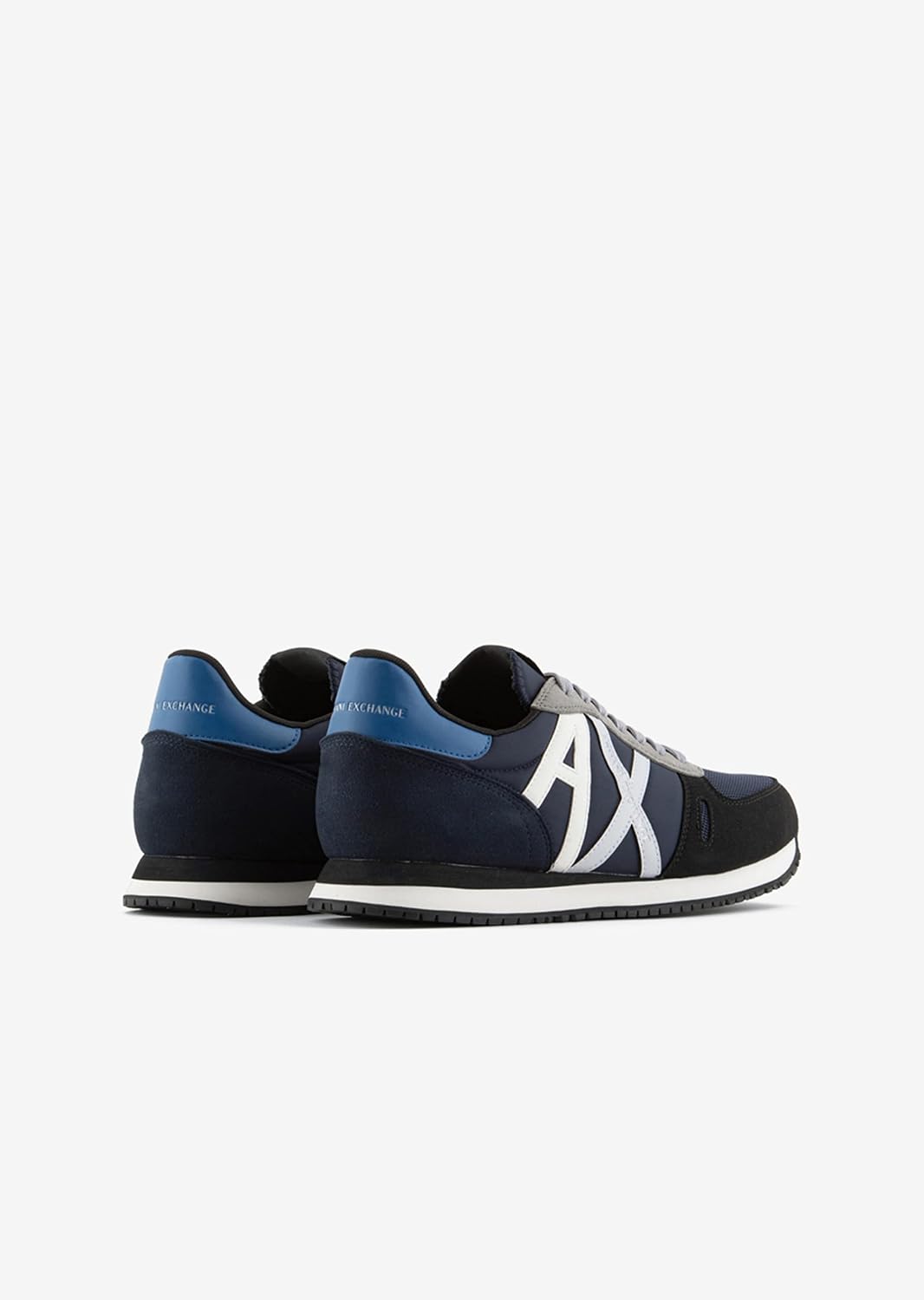 Armani Exchange Herren Retro Trainer Sneaker 40 EU Schwarz Marineblau G, 40 EU Schwarz Marineblau G