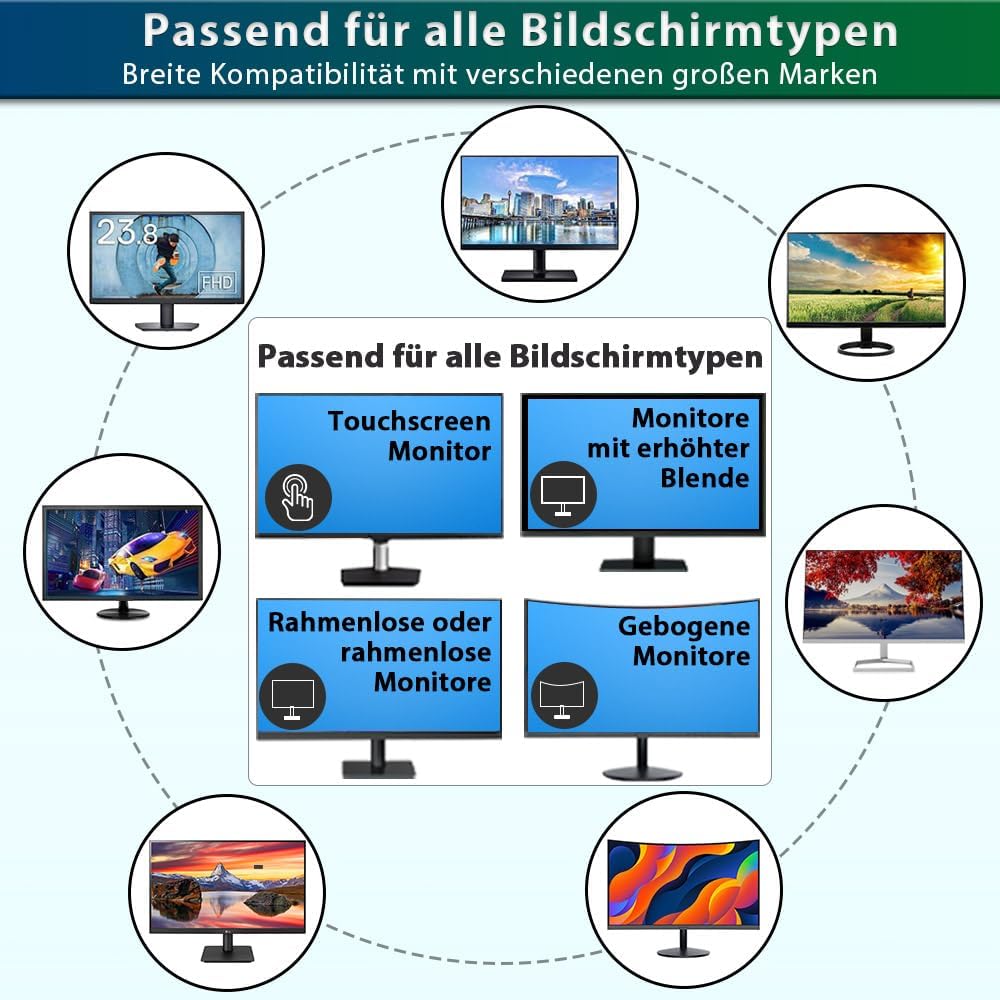 STARY [2 Stück Computer Sichtschutzfilter 27 Zoll 16:9 Seitenverhältnis, Blaulicht Blendfrei Abnehmb