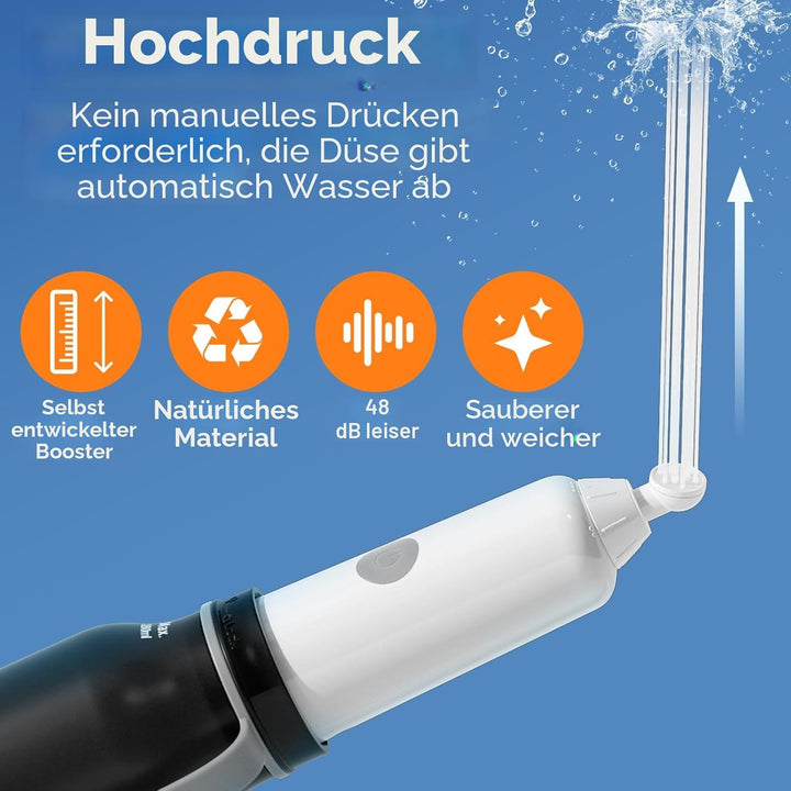 BIGCOW Tragbare Bidet mit 3 Sprühmodi | Elektrische Po Dusche | IPX7 Wasserschutz & Druckregulierung