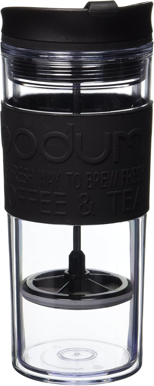 Bodum, Kaffeebereiter Reisepresse 0,45 Liter, Schwarz Schwarz 1 Count (Pack of 1) Schwarz, Schwarz 1