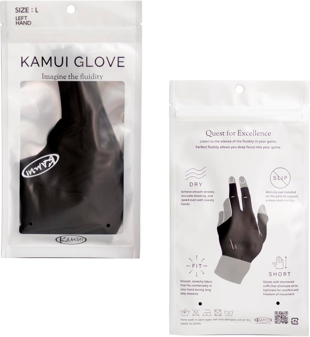 KAMUI Billardhandschuh QuickDry für linke Hand, Schwarz XL, XL