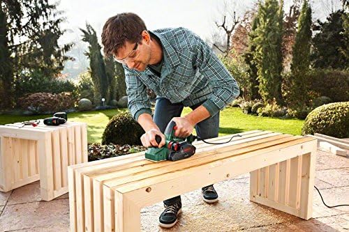 Bosch Handhobel PHO 2000, Hobelmesser, Karton (680 W, Hobelbreite 82 mm, Spantiefe 0 – 2,0 mm, Falzt