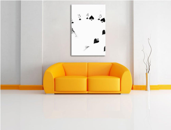 Spielkarten - Pik Strasse als Leinwandbild/Grösse: 100x70 cm/Wandbild/Kunstdruck/fertig bespannt, 10