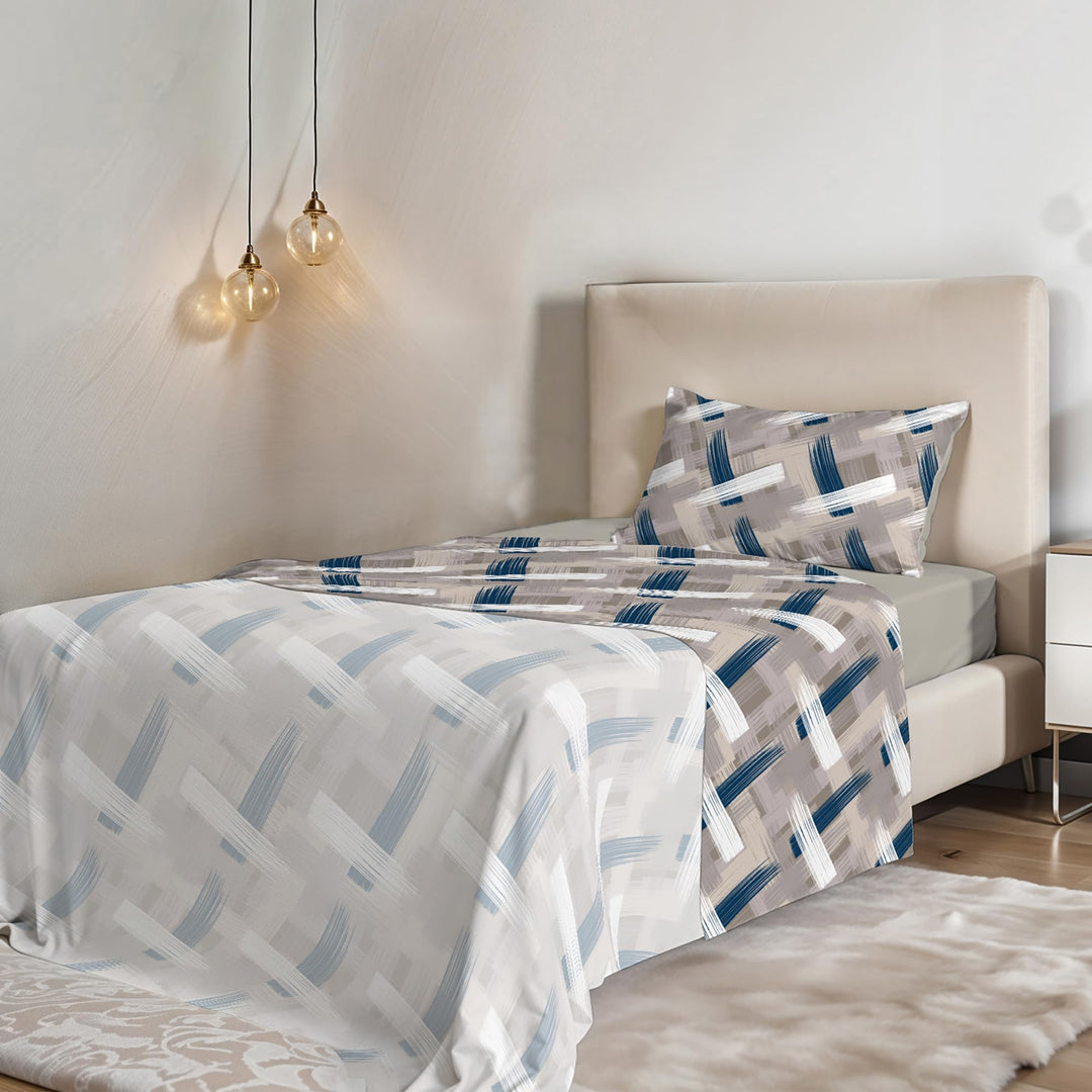 Fantasy Italian Bed Linen Bettwäsche, Pennellate, Kleine doppelte, Mikrofaser, Pinselstrichen Pennel
