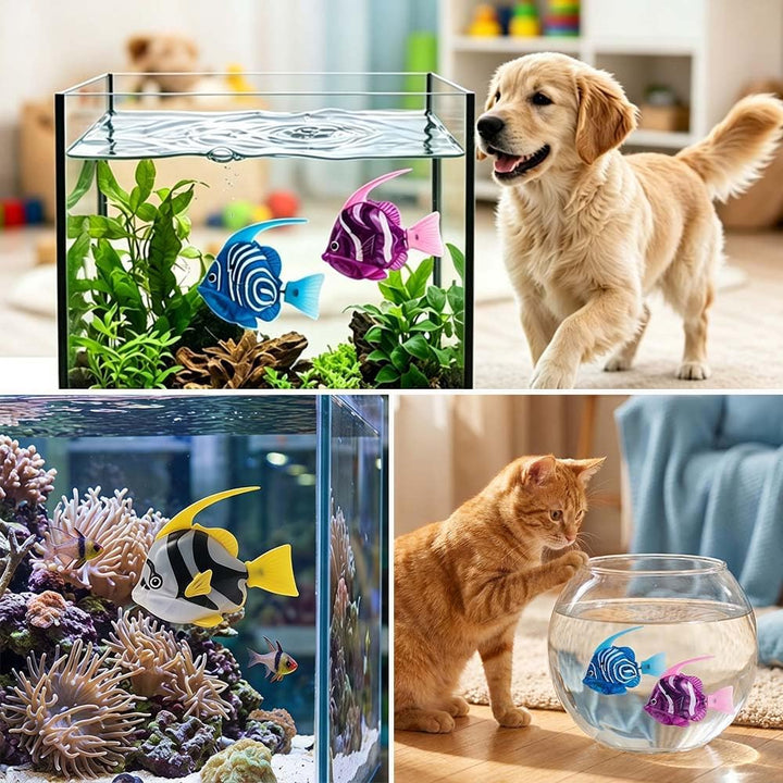 4 Stück Elektronischer Haustier Fisch, Schwimmende Fische Spielzeug, Elektrische Fische Katze Spielz