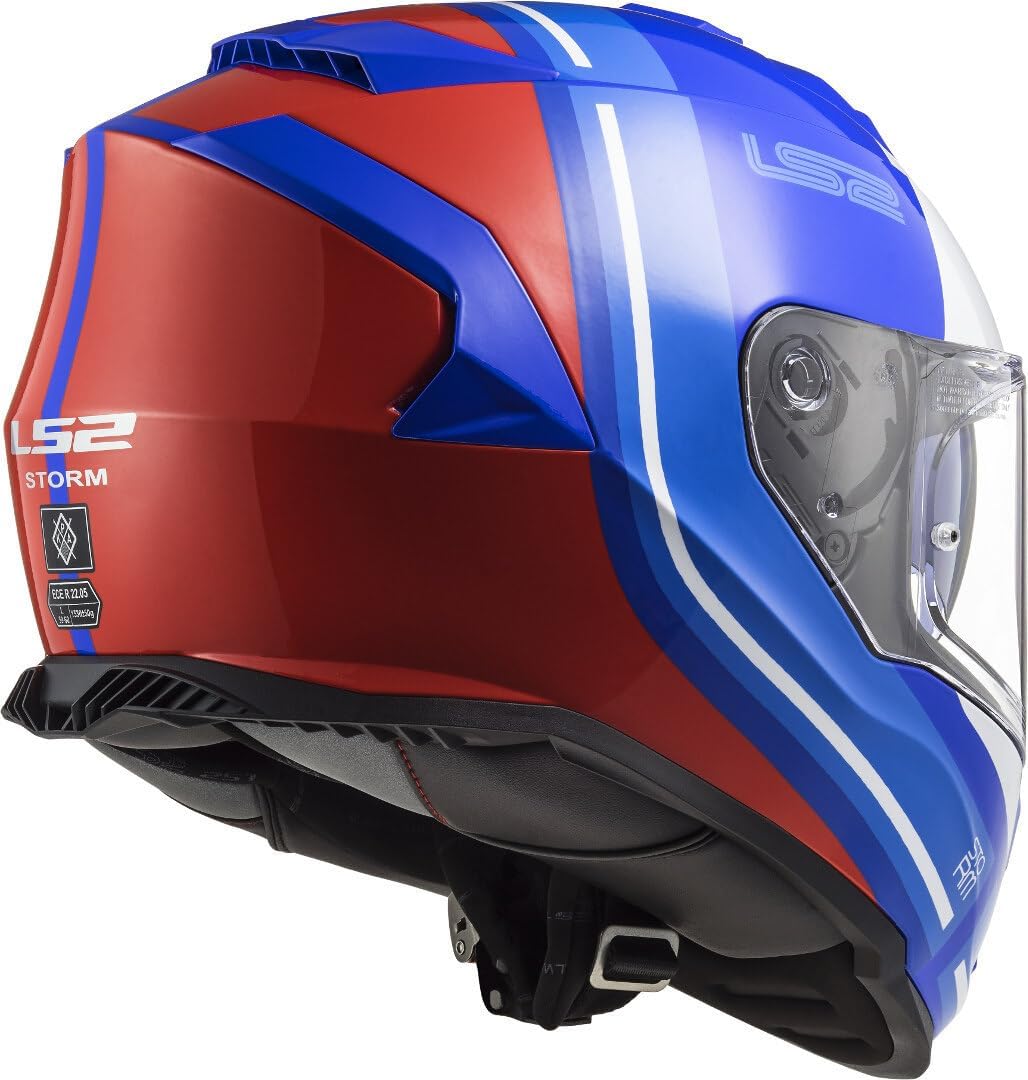 LS2 Unisex Storm Slant Motorradhelm, XS rot / blau