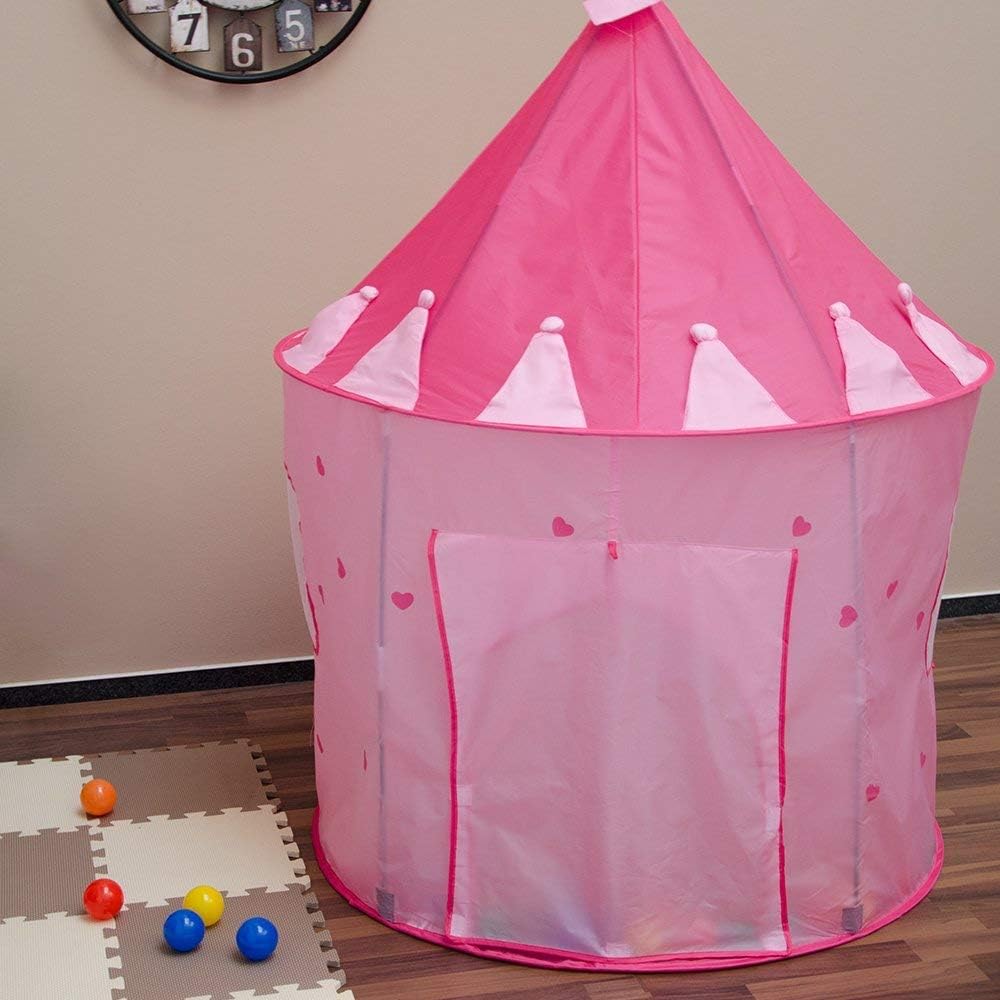LittleTom Bällebad Mädchen Kinderzelt für Drinnen & Draussen - 100x100x135 Spielzelt Kinder Bällebad
