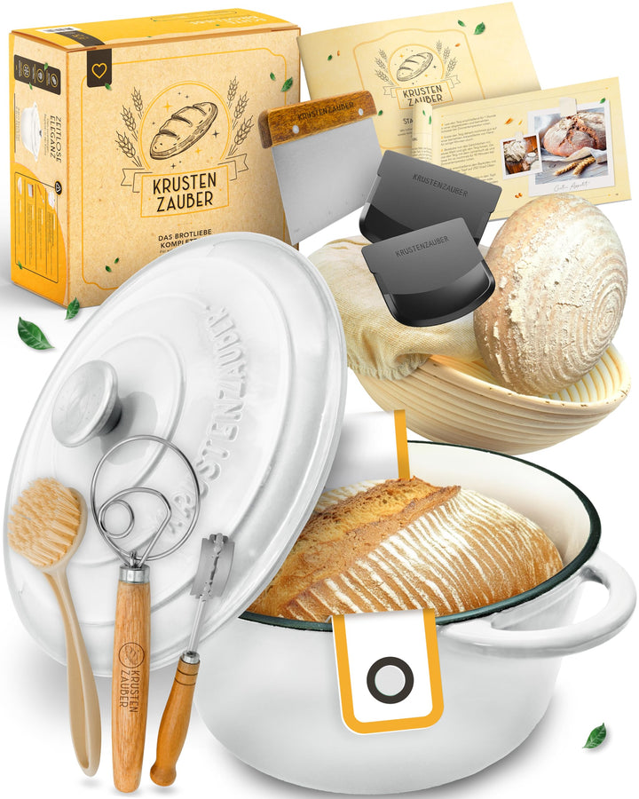 KRUSTENZAUBER Brotbackform mit Deckel im XXL-Set für selbstgebackenes Brot | Grosses Brotbackset als