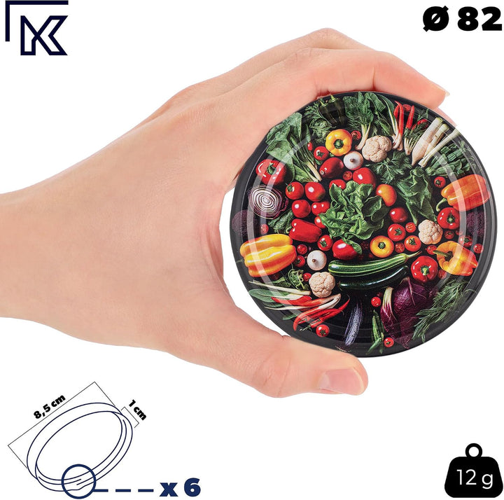 KADAX 8er Set Einmachgläser 720ml TO82, Grosse Sturzgläser mit Schraubdeckel, Einkochgläser Fermenti