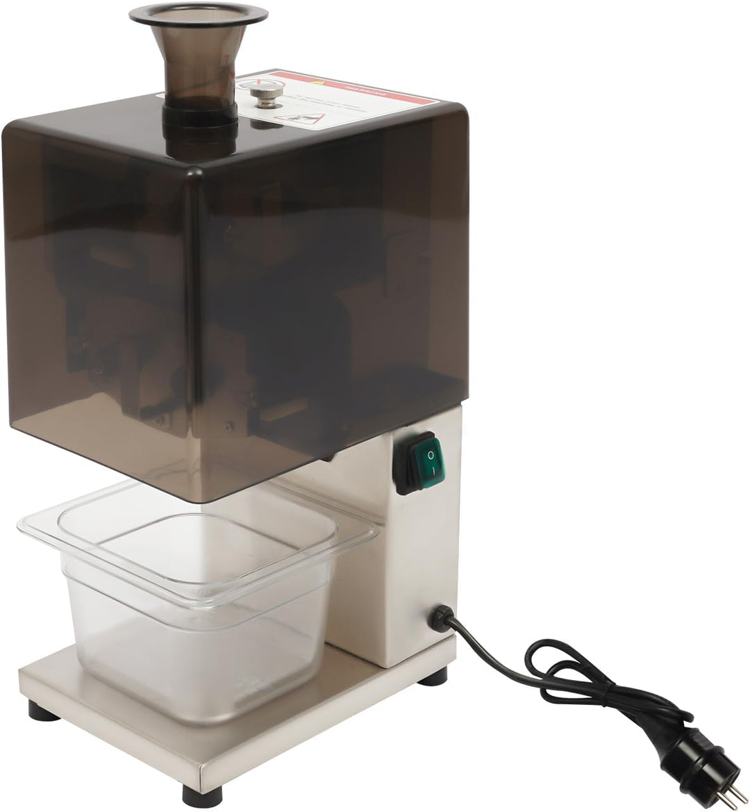 Elektrischer Zwiebelschneider 200W Gemüseschneider 2.3mm Klinge | 4.5cm Einfüllöffnung, Auffangbehäl