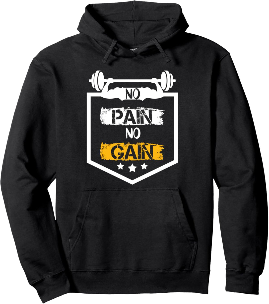 No Pain No Gain Gym Workout Fitness Training Pullover Hoodie