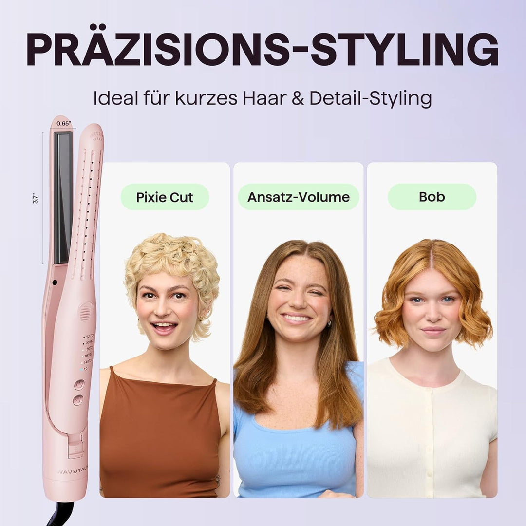 Wavytalk Mini Airflow Lockenstab und Glätteisen, Cool Curl Pencil Airflow Styler für kurzes Haar, Pi