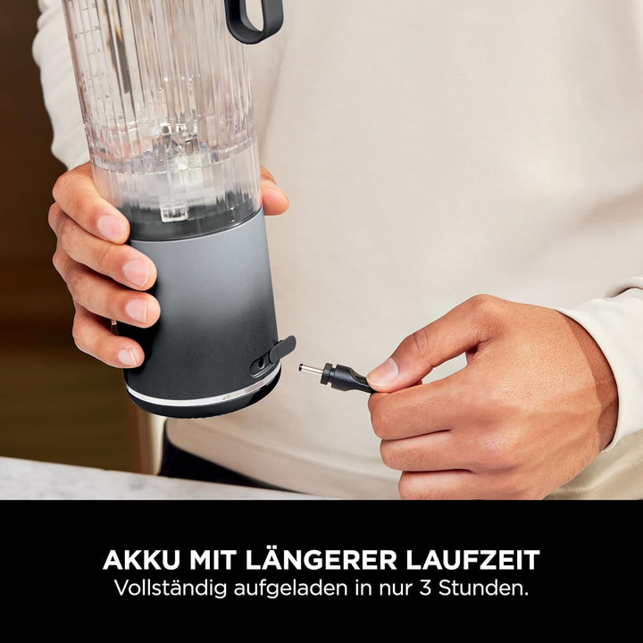 Ninja Blast Max Tragbarer Mixer/Blender/Smoothie Maker, 570 ml, wiederaufladbar, Mixbecher & auslauf