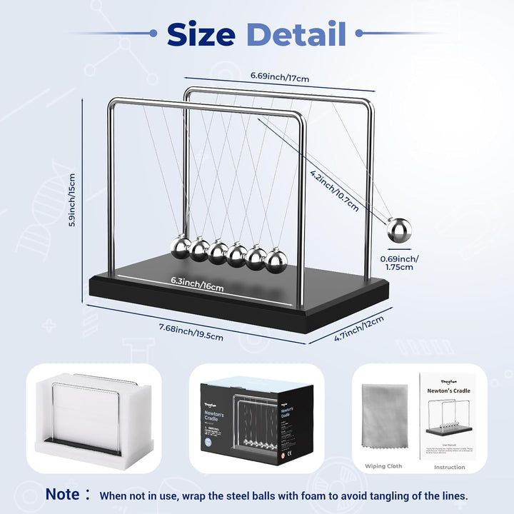 Theefun Newtons Wiege Balance Bälle Wissenschaft Physik Gadget Desktop Dekoration kinetische Bewegun