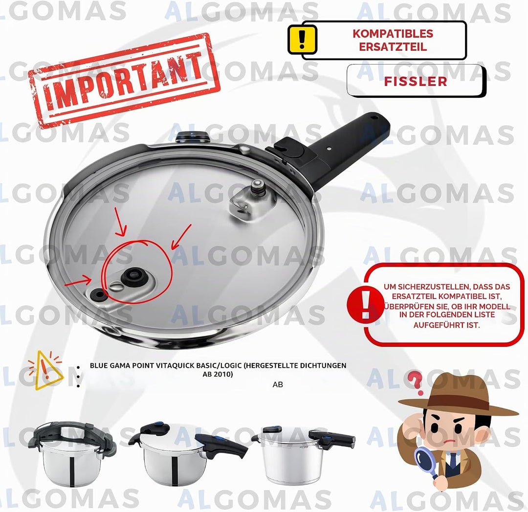ALGOMAS® Fissler Membranen für Topfventile, kompatibel mit Magic Confort, Blue und Vitaquick ab 2010