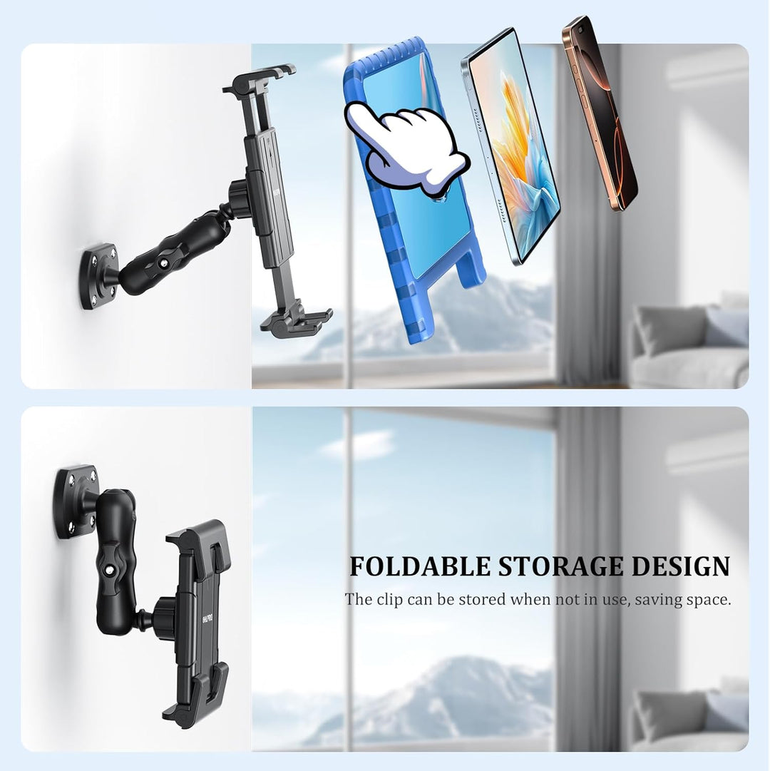 OHLPRO Tablet Halterung Auto,360° Drehung Tablethalterungen 18cm Ausziehbare Arm+ Waschbar Saugnapf,