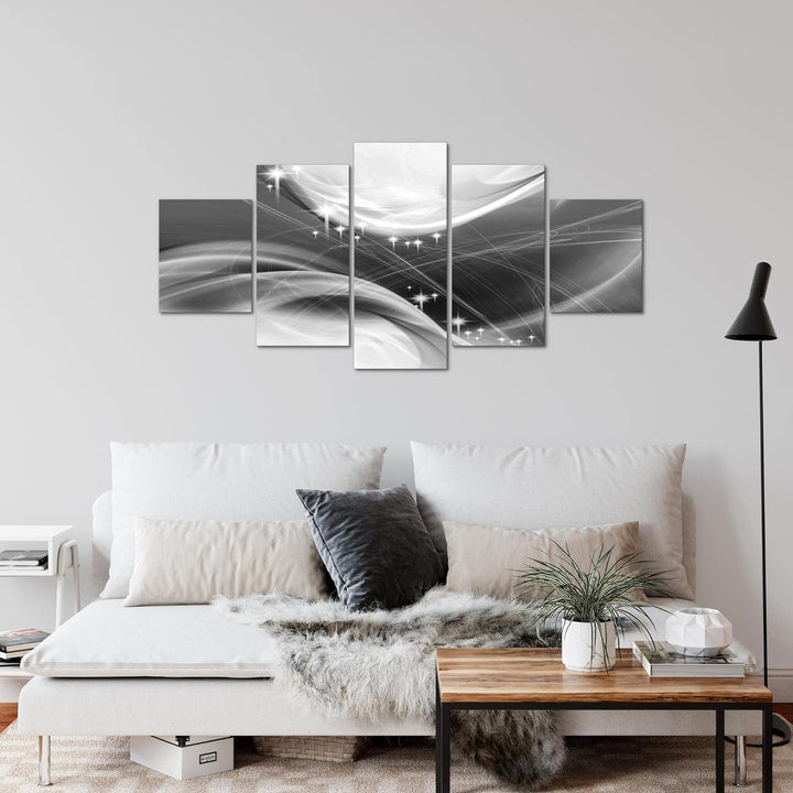 Runa Art Wandbilder Abstrakt 5 Teilig Bild auf Vlies Leinwand Deko Wohnzimmer Schlafzimmer Diamant S
