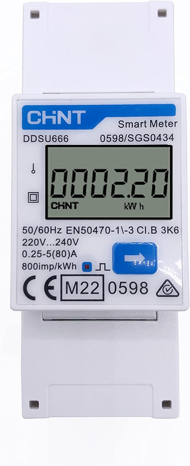 DDSU666 Einphasig Elektronischer Vierleiter-Energiezähler, Stromzähler für Solaranlagen PV System, S