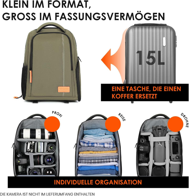 TARION Kamerarucksack Spiegelreflex Fotorucksack Wasserdicht Leicht und Kompakt Klein DSLR Rucksack
