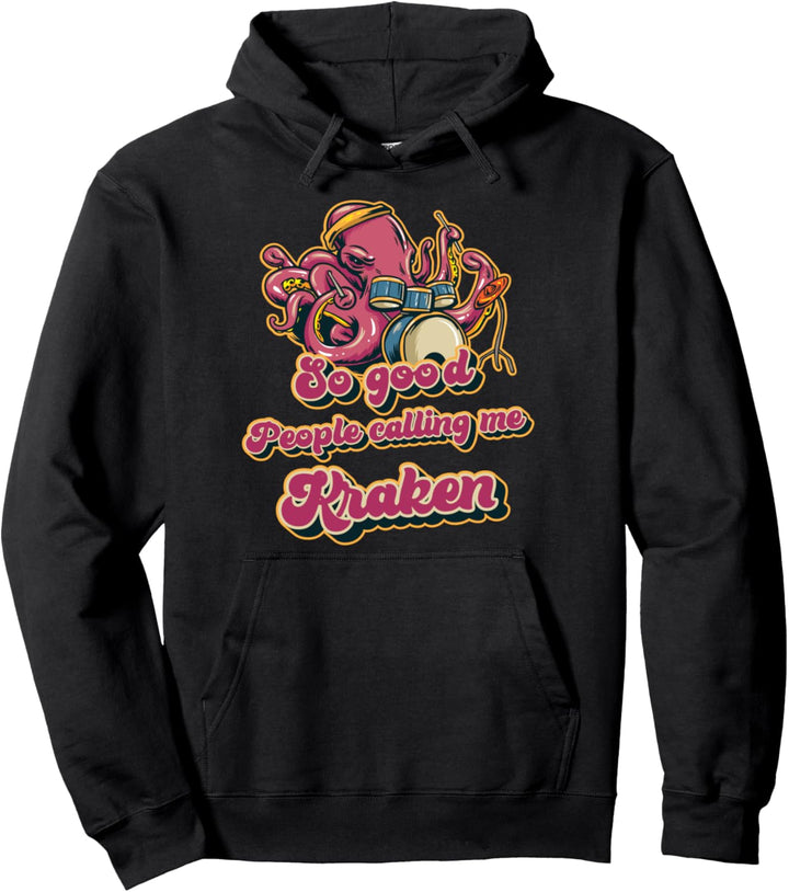 Kraken Oktopus Schlagzeugspieler Musiker Drummer Geschenk Pullover Hoodie