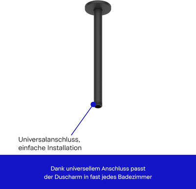 Duravit UV0670026046 Universal Duscharm, Duscharmatur Deckenbefestigung, Brausearm 300 mm, Duschbrau