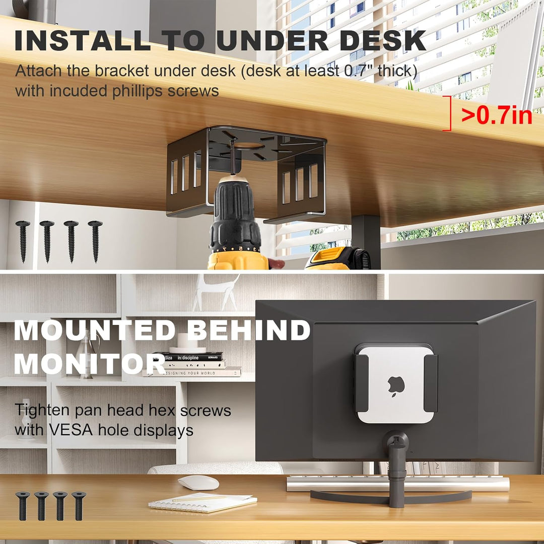 Mac mini M4 Ständer, Mac mini M4/M4 Pro 2024 VESA Halterung, Halterung hinter Monitor für Mac mini M