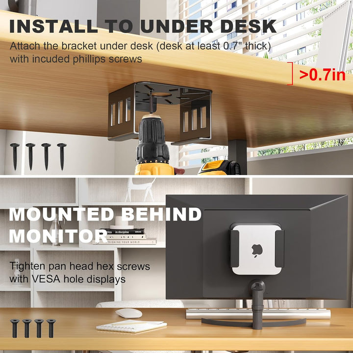 Mac mini M4 Ständer, Mac mini M4/M4 Pro 2024 VESA Halterung, Halterung hinter Monitor für Mac mini M