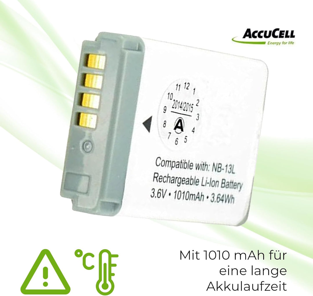 AccuCell Akku kompatibel mit den Canon NB-13L Akku Canon Powershot G7X