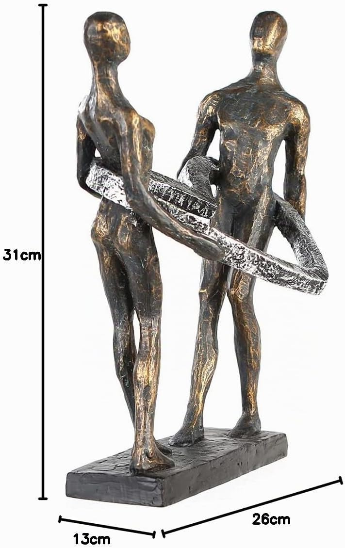 Casablanca - Deko Skulptur Figur Connected - aus Poly bronzefarbenes Paar H 31 cm Höhe 31 cm Bronzef