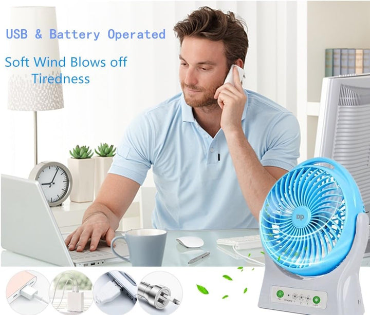 Ventilator Batterie Tischventilator Tragbar Ventilator Leise USB Akuu Lüfter Klein Ventilator mit Ba