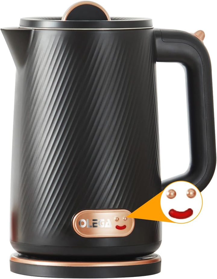 OLEGA Wasserkocher - 1500W Schnellaufheizender Elektrischer Teekessel BPA-freier 304 Edelstahl Elekt