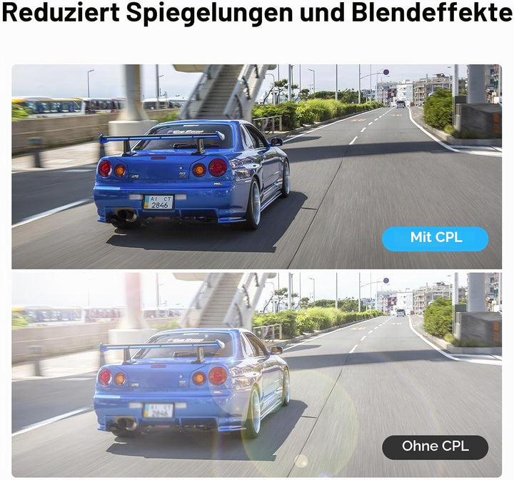 VIOFO CPL Zirkular-Polarisationsfilter für A119 V3/ Mini 2 / A129 Reihe Front/Rückscheibe Auto Kamer