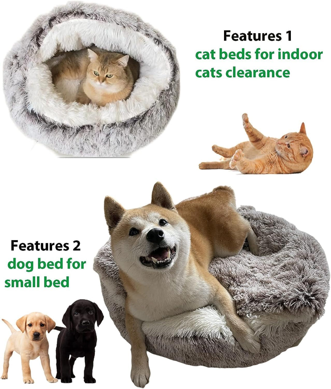 Flauschig Hundebett Muschelform Katzenbett Warm Tierbett Haustierbett Waschbar Hundesofa Katzensofa