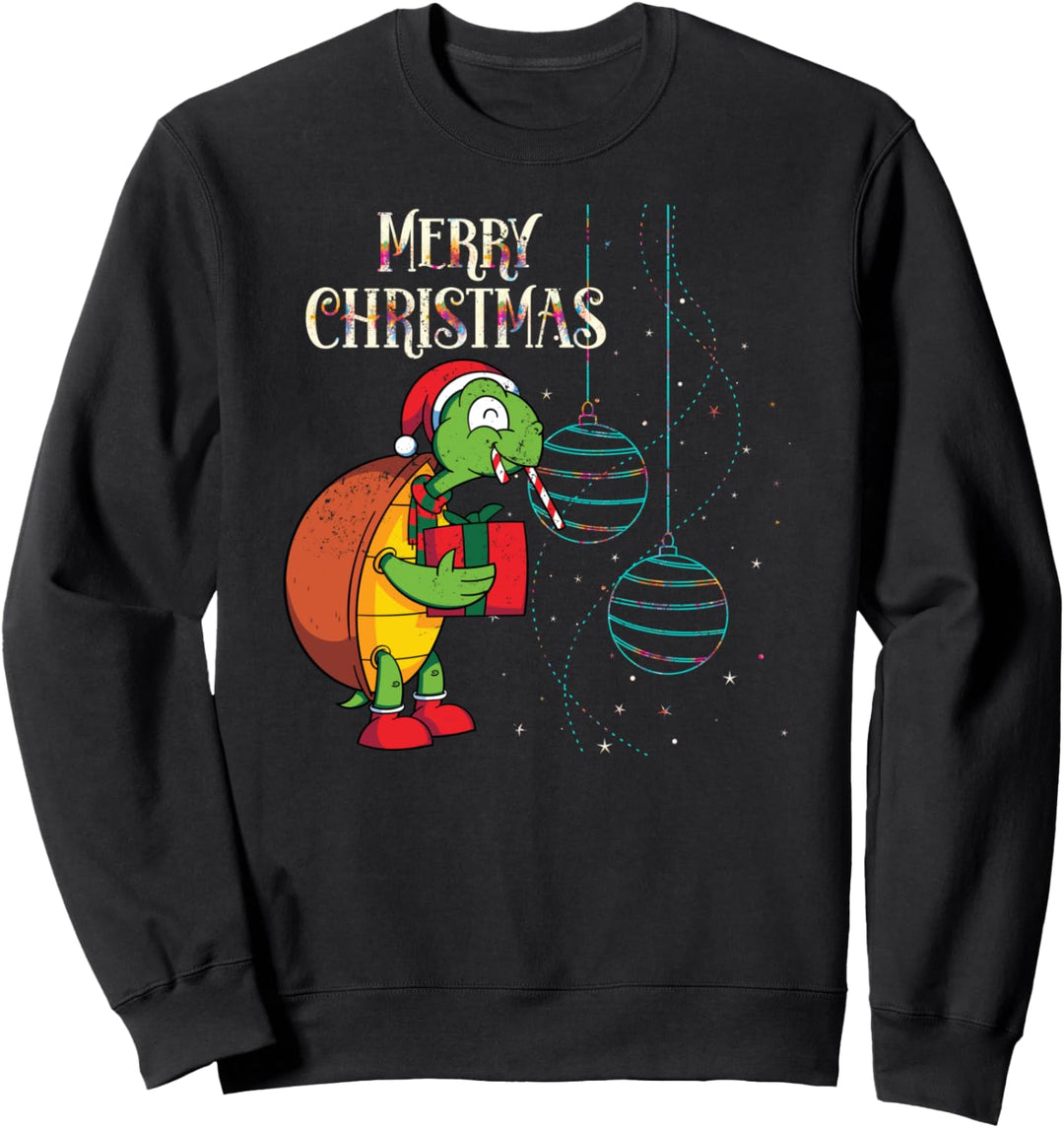 Weihnachten Kinder Geschenk Lustige Schildkröte Sweatshirt