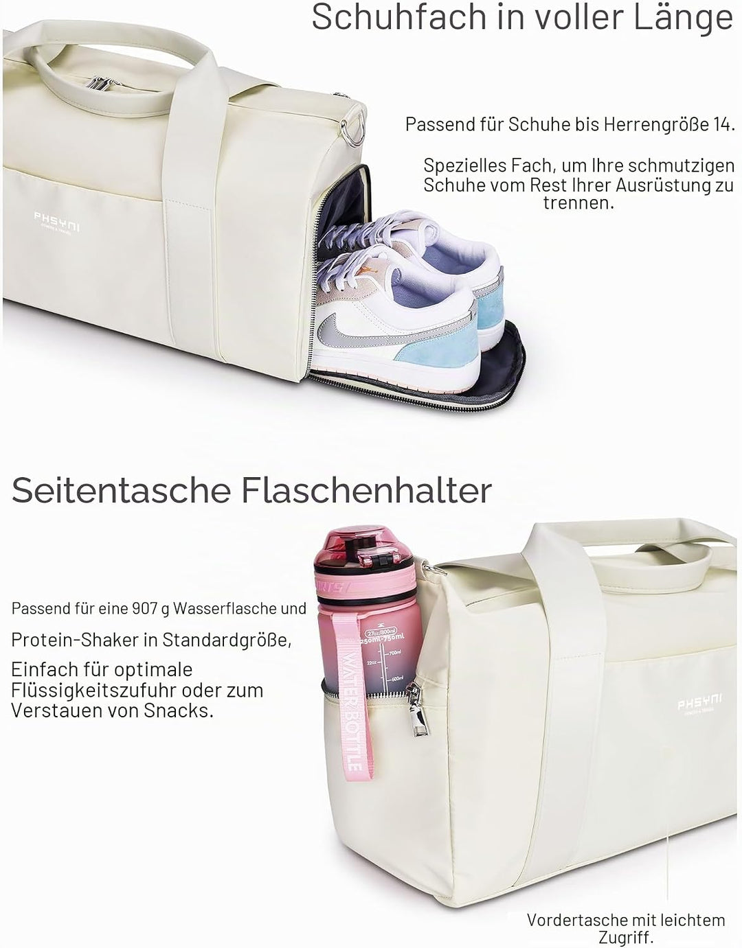 19 Zoll Sporttasche Reisetasche für Damen und Herren,wasserdichte Handgepäcktasche,Trainingstasche f
