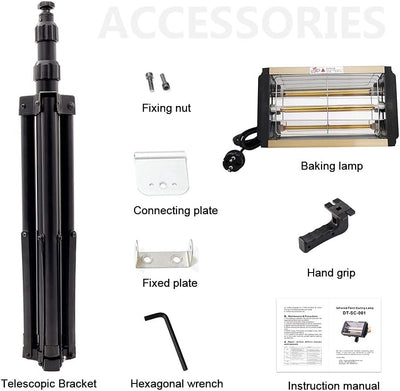 DATOUBOSS Infrarot Lacktrockner Aushärtungslampe 1000W kurzwellig Auto Farbtrockner Infrared Dryer S
