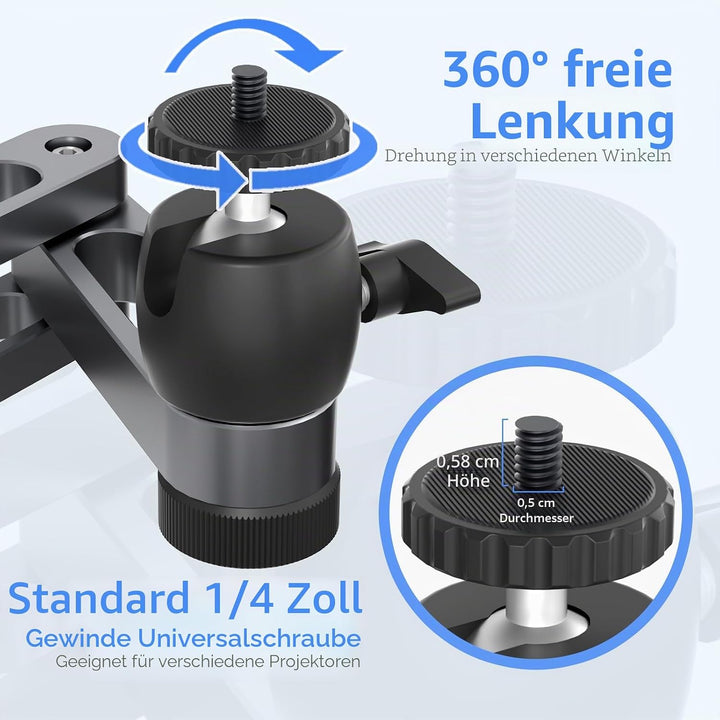 Liboer Faltbare Projektor-Wandhalterung, universell, verstellbar, Deckenwand-Projektorhalterung, Stä