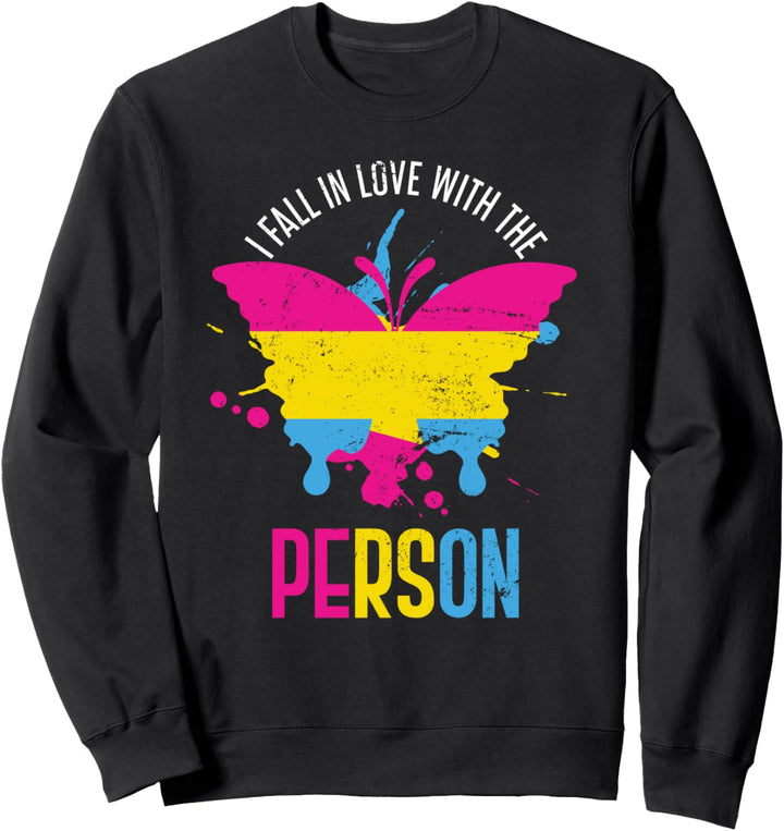 Ich verliebe mich in die Person Schmetterling Pansexuell Sweatshirt