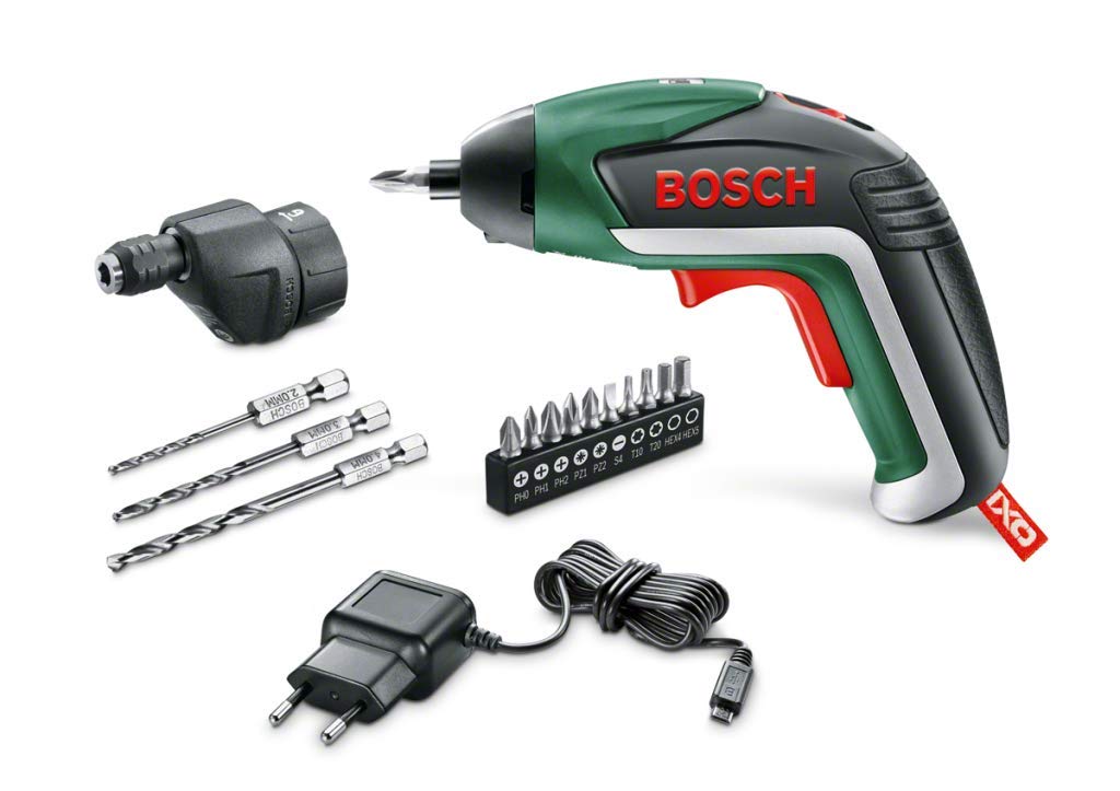Bosch Home and Garden IXO Drill Akku-Schrauber "Easy", Bohraufsatz, 3 Bohrer, 2/3 / 4 mm, 10 Bits, M
