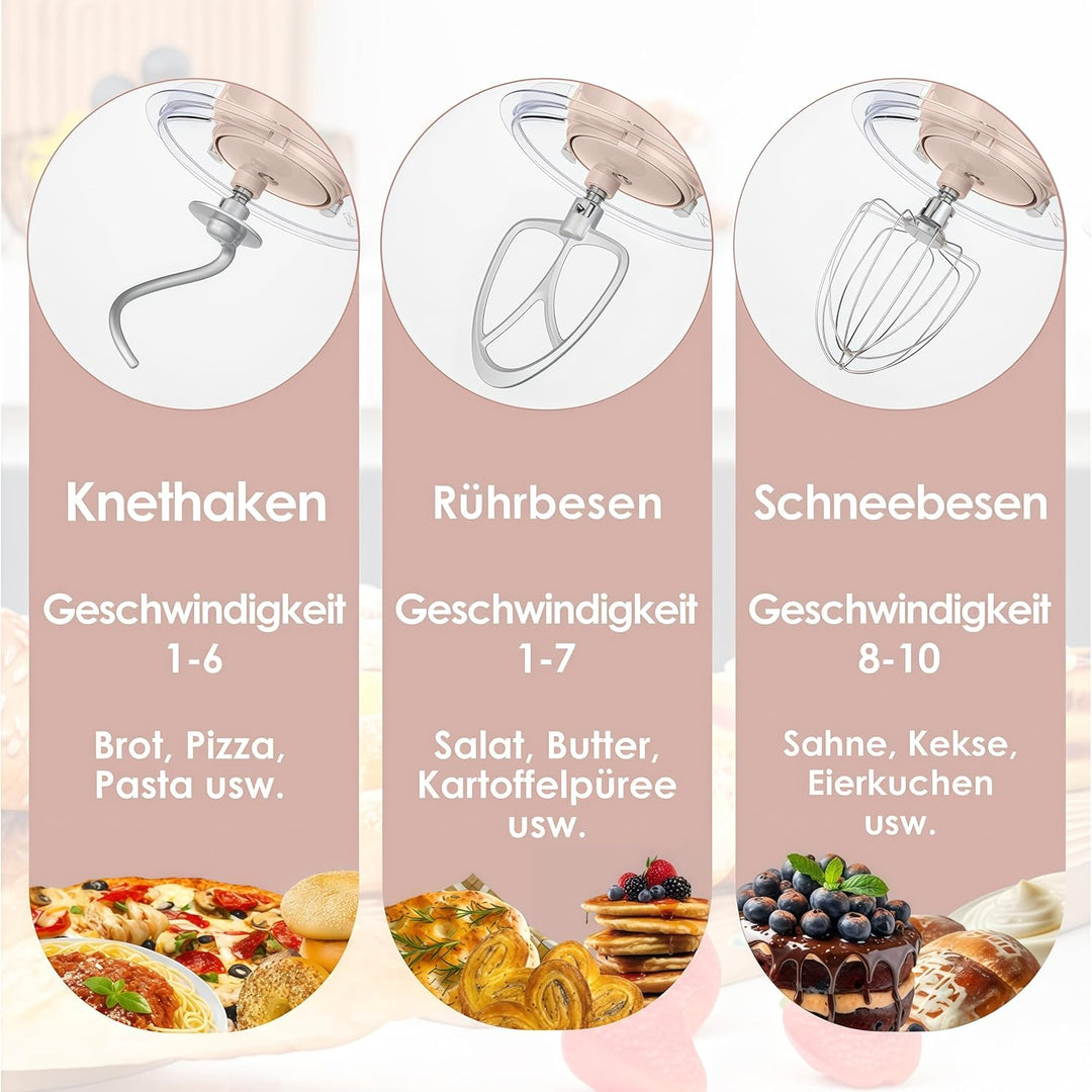 Fab-Serie 6L Küchenmaschine von Kitchen in the box, leistungsstarke Rührmaschine mit 1300W, 10 Gesch