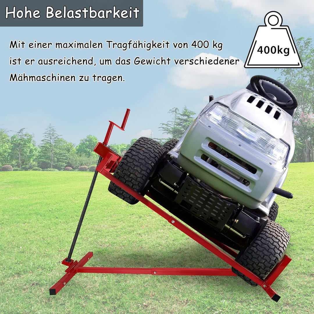 NAIZY Rasentraktorheber 400KG Rasentraktor Hebevorrichtung 45° Neigung verstellbar Rasentraktor-Hebe